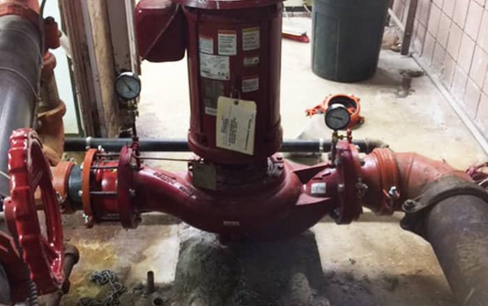 750 GPM vertical fire pump installed. Upgrade in Boston, MA